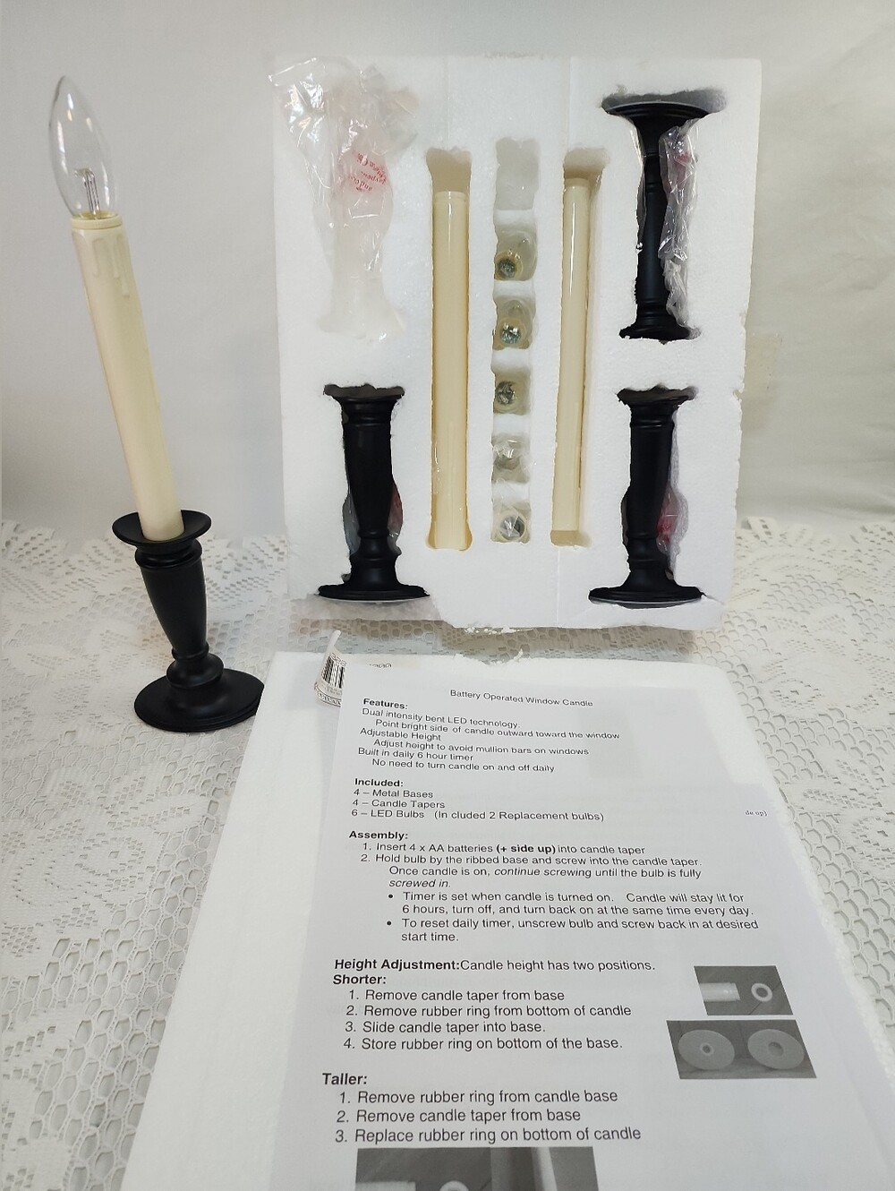 Valerie Parr Hill Window Candles Set of 4 Battery Operated Black 13.5 inch